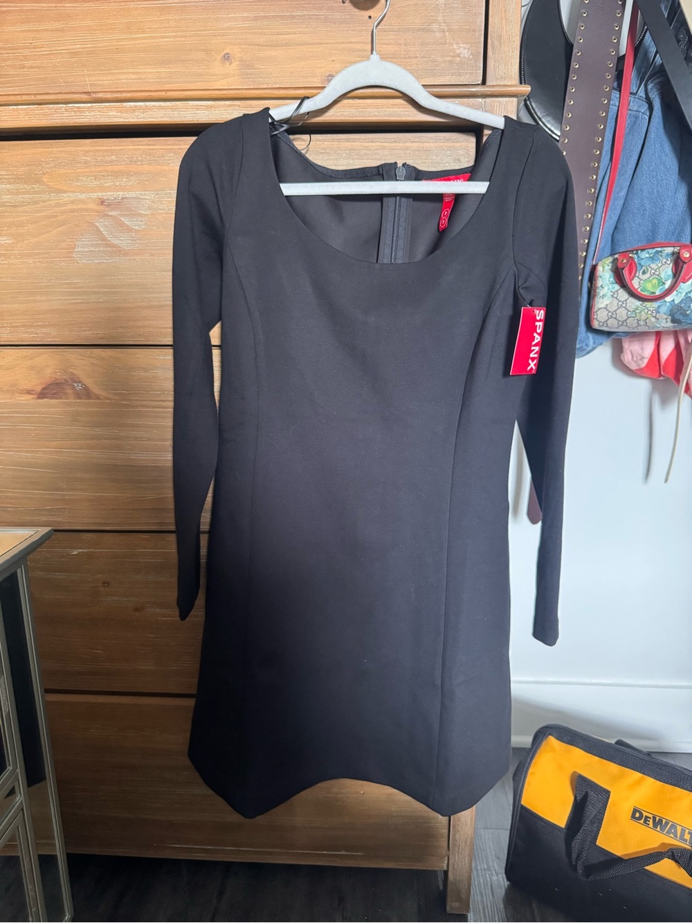 Spanx Black Ponte Long Sleeve Mini Dress Size Small NWT $168